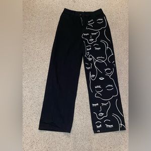 SHEIN black abstract jeans. Lightly used.